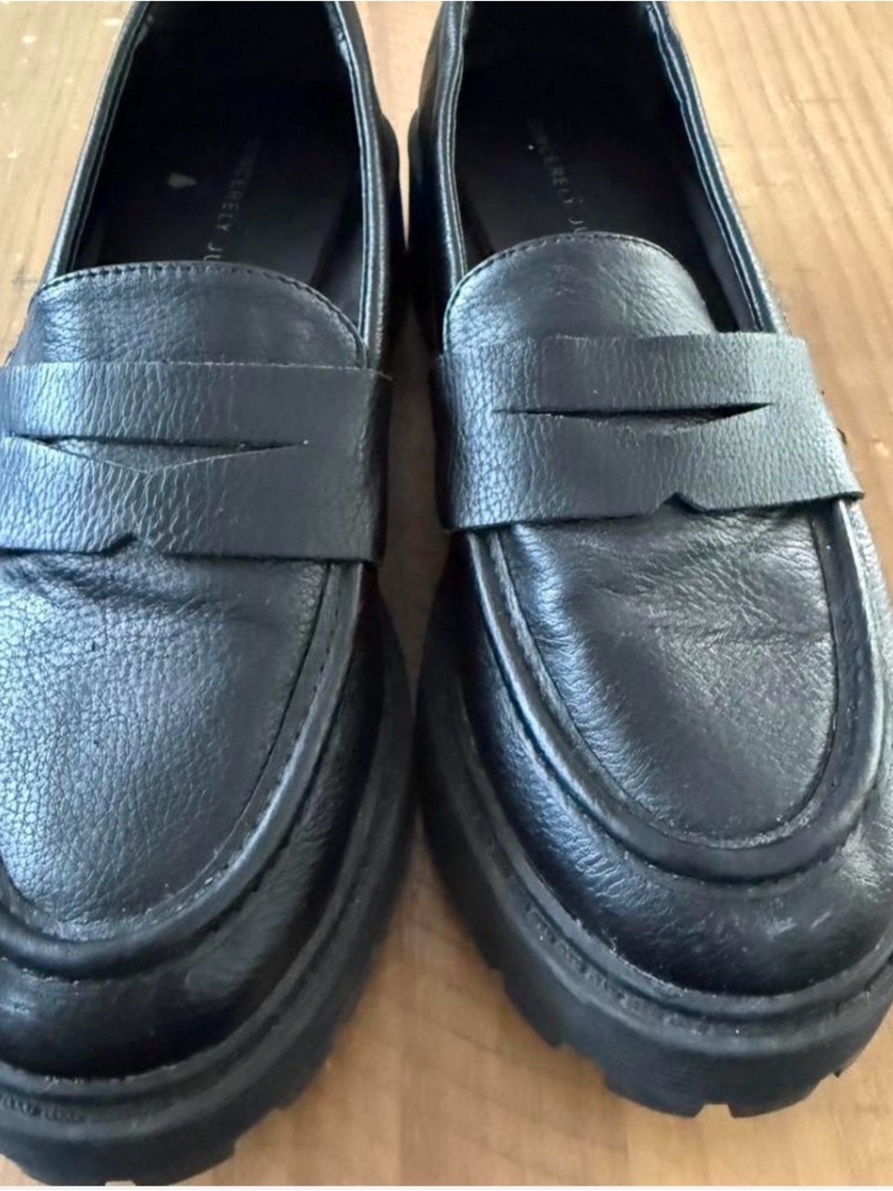Sincerely Jules Chunky Black Loafer Flats Women's Size 6.5M Slip On